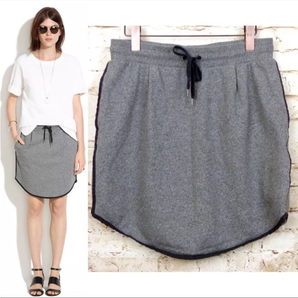 Madewell Gymnasium Gray Knit Drawstring Skirt Sz S EUC